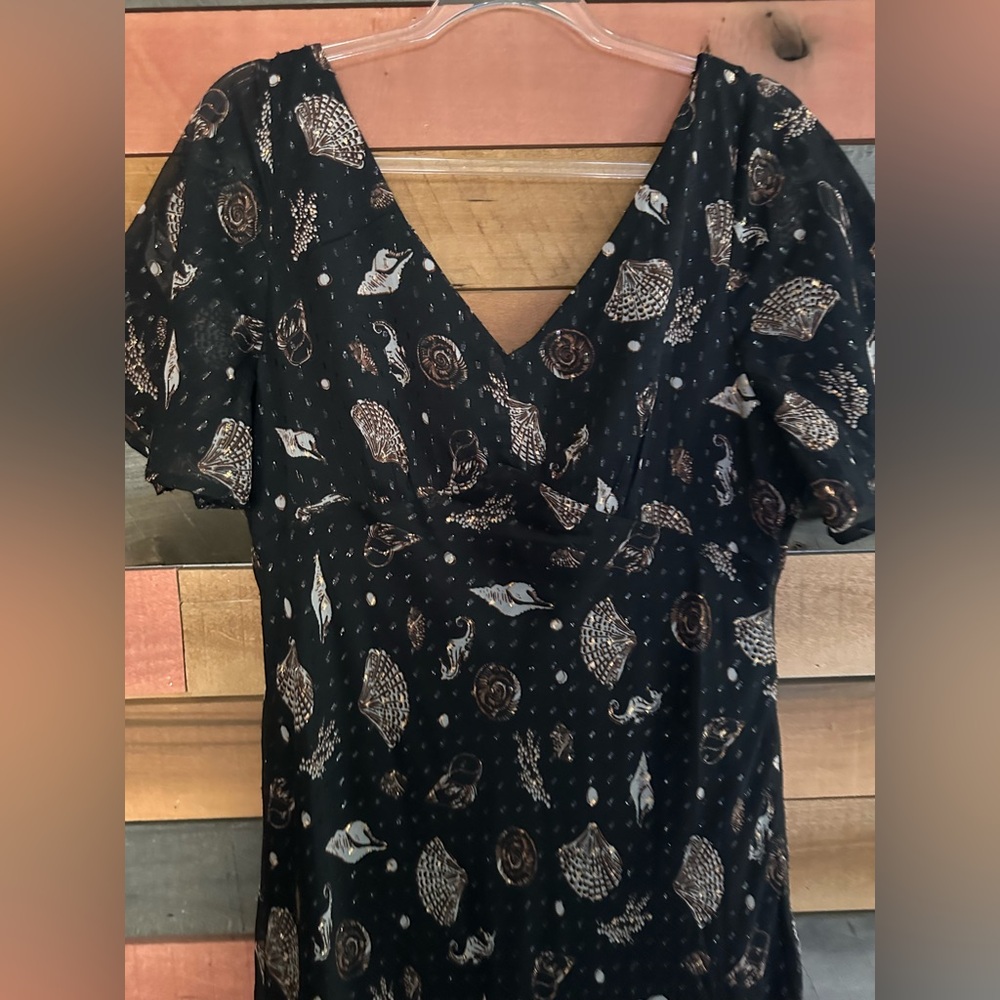 Loft Metallic Seashell Seashore Details Lightweight Dress - Picture 6 of 7